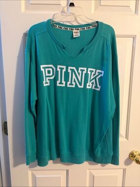 PINK Victoria's Secret Teal Logo Crewneck Sweatshirt